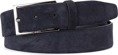 BOSS leren heren riem - donkerblauw