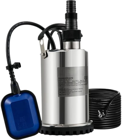 Deliqa dompelpomp - 1100 watt - vuil en schoon water pomp - waterpomp voor kelder , zwembaden , vijver - rioolpomp met slang