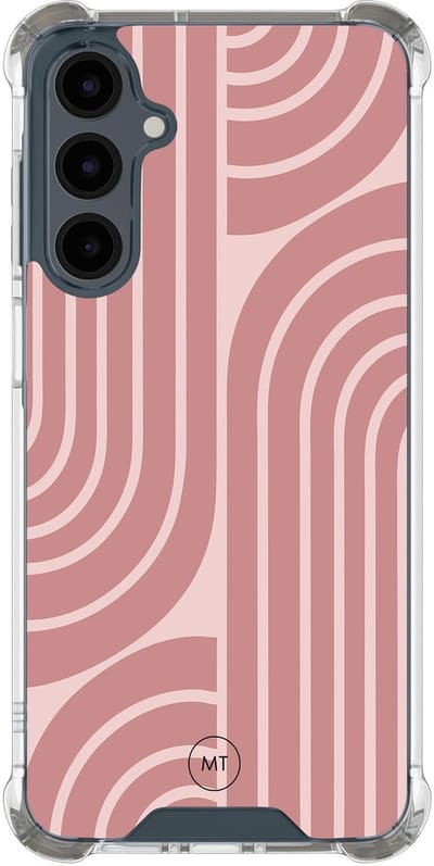Hoesje (shockproof) geschikt voor Samsung Galaxy A16 - Blush shapes - Extra sterke case - TPU/polycarbonaat - Print - Roze, Transparant