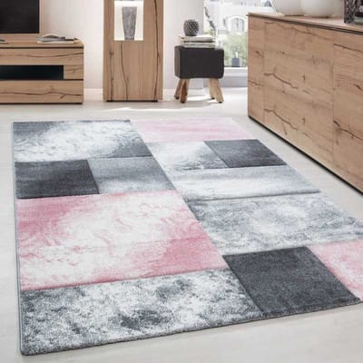 Modern 3D-tapijt met contourgesneden design, Hawaii 1710 Roze 80x300 cm