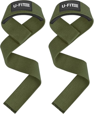 U Fit One Lifting Straps - Deadlift Straps - Padded Straps - Bodybuilding - Gewichtshef - Powerlifting - Wrist Wraps - Groen