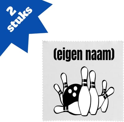 Akyol - bowlen kegels met eigen naam brillendoekjes - Bowlen - bowlers - iemand die houdt van bowlen - verjaardag - cadeau - kado - 17,8 bij 17,8 cm - 2 stuks