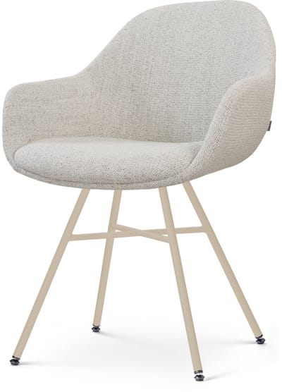 Nolon Noa-Mae Eetkamerstoel Beige Gemêleerd - Beige Onderstel - Comfortabel - Armleuning - Modern - Kunststof