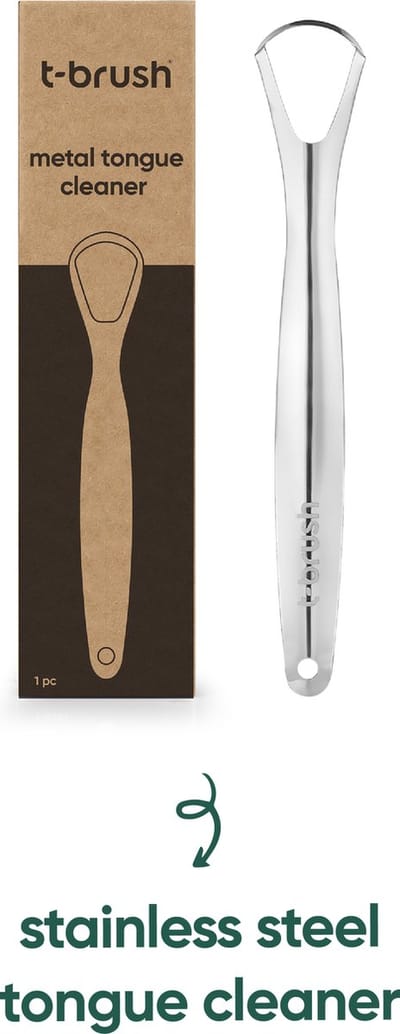 t-brush | Stalen Tongreiniger - voor Mondverzorging – Tongschraper - RVS – Tongborstel – Plastic free & Zero waste
