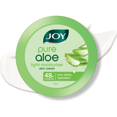 Joy Pure Aloë Koude Huidcrème voor Gezicht, Handen & Lichaam (200ml) |6 Actieve Werkingen - Hydraterend, Kalmerend, Verhelderend, Anti-Aging, Anti-Vervuiling & UV beige