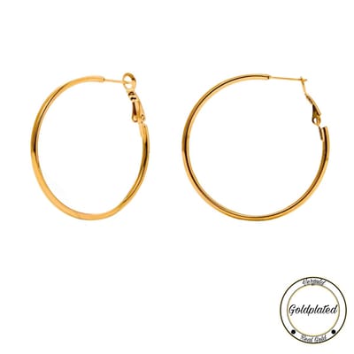 Borasi Hoops Goldplated 5 cm | Goudkleurig | Oorbellen | Dames Sieraden | Cadeau Voor Haar | Luxe Geschenkzakje |