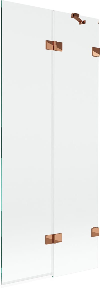 Mexen Lunar badwand 2-delig rechts 80 x 150 , transparant, roze goud - 897-080-100-60-00-P