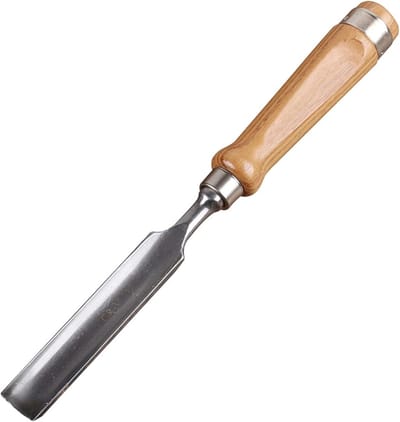 Houtbewerkingsbeitel - Gereedschap Beitels - Houtsnijwerk - Halfronde Vorm - 24 mm - Zwart Handvat