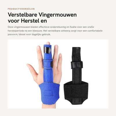 Dailygoods- Vingermouwen Verstelbaar - Vingerspalk - Buddy Loops - Vingerbrace Triggervinger - Vingerbrace Twee Vingers - Steunbrace
