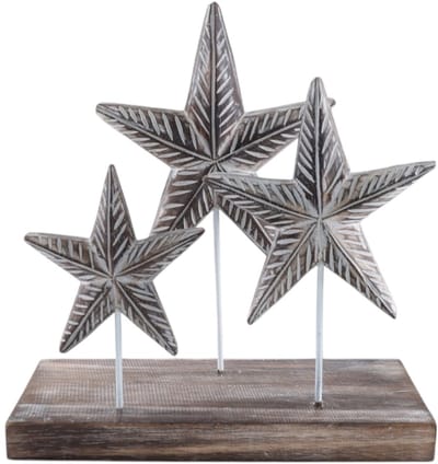 Ornament Miam drie zeesterren natural 30x30 cm