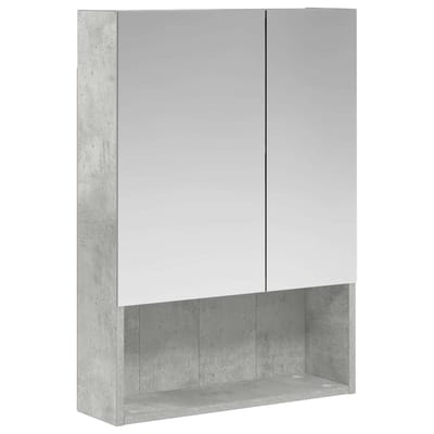 vidaXL - Badkamerspiegelkast - Beton - Grijs - 50 - x - 14,5 - x - 70 - cm - Bewerkt - hout