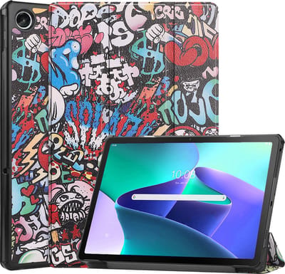 Hoesje Geschikt voor Lenovo Tab M10 Plus (3e / 3rd Generatie) - Dun & Stevig - Trifold Bookcase - Hard Cover - Hardcover Book Case - Tablet Hoes - Graffity