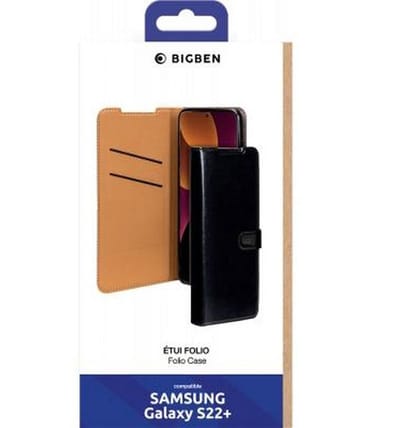 Bigben Connected, Hoesje geschikt voor Samsung Galaxy S22 Plus 5G - Folio Wallet met Magnetische Lipsluiting, Zwart