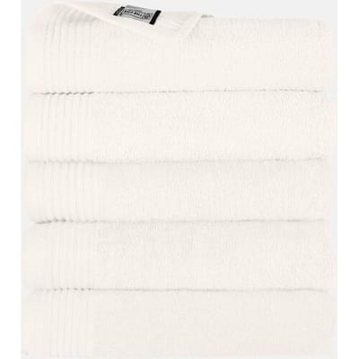 The One Towelling Handdoek - 50x100 cm - 5 stuks - Hotelkwaliteit - 450 g/m² - 100% Gekamd katoen - Ivory