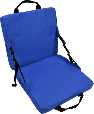 Stoelkussen met rugleuning - Zitkussen draagbaar - Comfortabel zitten - Opvouwbaar en lichtgewicht - 39 x 37 x 8 cm