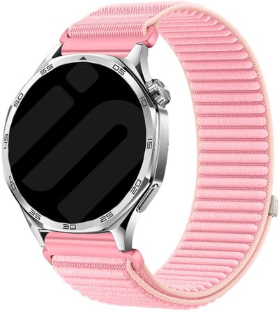Strap-it Wave nylon band met klittenband 18mm - geschikt voor Garmin Venu 2s / Venu 3s / Vivoactive 4s / Forerunner 255s / 265s - Huawei Watch GT 5 Pro - 42mm / GT 5 - 41mm / GT 4 - 41mm - Fossil Gen 5e - 42mm / Gen 6 - 42mm (roze)