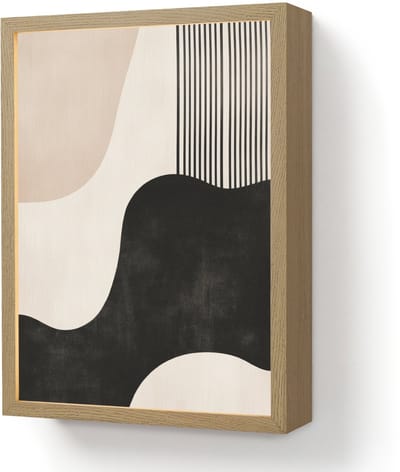 Wandlamp 30x40 cm - Oplaadbaar - Abstract - Japandi - Beige - Modern - Wandlampen binnen woonkamer - Slaapkamer lamp - Decoratieve nachtlamp - Vloerlamp draadloos