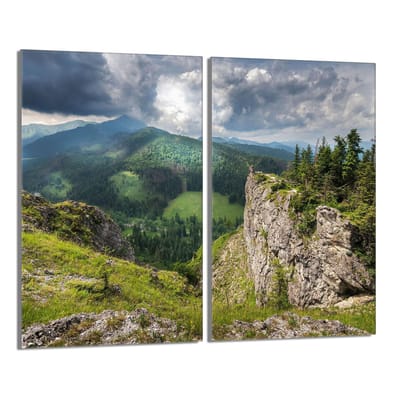 TMK ArtDeko Serie - Glasplaat Beschermer voor Kookplaat - 2x30x52 - Gemonteerd met Berg Grafiek