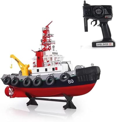 RC Sleepboot - Reddingsboot Boot - Watersport Pret - Water Spray Functie - 60 cm - Wit