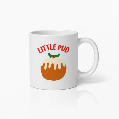 Little Pud Kerst Mok | Schattig Feestdagen Pudding Ontwerp | Keramische Koffiebeker | Perfect Cadeau Idee | 330ml