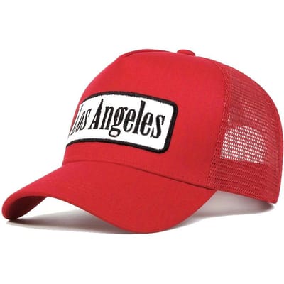 Unisex Los Angeles Print Baseball Net Caps Lente En Zomer Buiten Verstelbare Casual Hoeden Zonbescherming Hoed Sportpet red