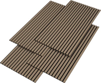 Akoestisch Wandpaneel Vang set van 8 mdf 5,76 m² walnootkleurig licht