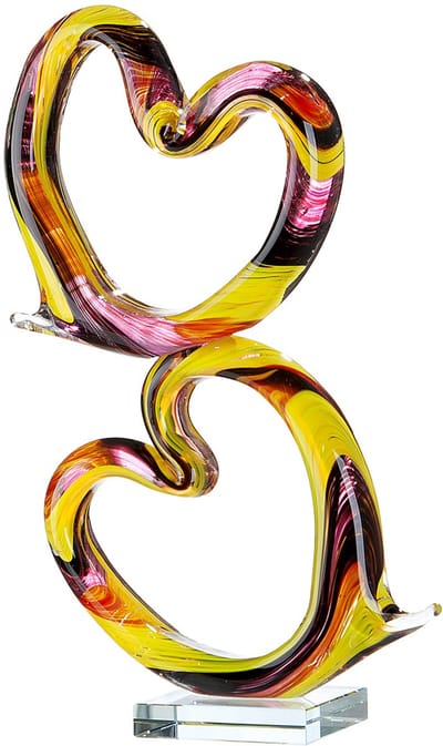 GlasArt Sculptuur Harten Corazon – Handgemaakt Glaskunstwerk vol Kleur en Emotie