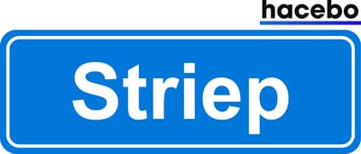 Hacebo - Plaatsnaam Sticker - 29x10 CM - Striep sticker - Verkeersborden sticker - grappige cadeaus - Striep