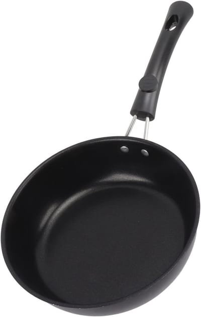 Ronde koekenpan 20 cm roestvrij staal, geschikt voor inductie en gas, ideaal voor omeletten en eieren