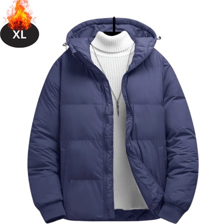 Livano Winterjas - Parka - Heren - Winter - Jas - Volwassen - Stijlvol - Donkerblauw - XL