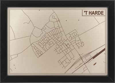 Houten stadskaart van 't Harde