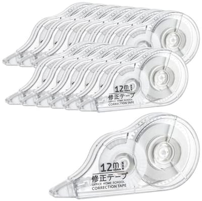 Correctietape 12 m x 5 mm - Set van 14 Stuks voor Kantoor en School
