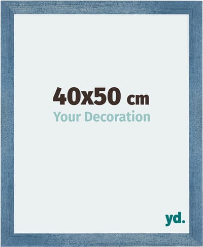 Your Decoration - Fotolijst 40x50 cm - MDF - Helder Blauw Geveegd - Mura