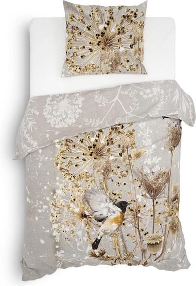 Heckett & Lane Malthe Dekbedovertrek - Eenpersoons - 140x200/220 cm - Taupe Grey