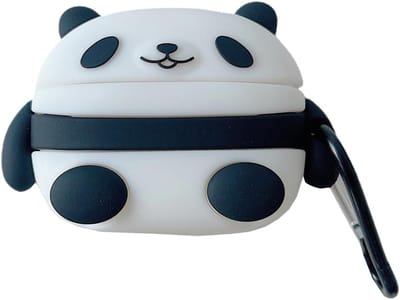 Schattige Panda Siliconen Hoesje Beschermhoes met Haak voor Draadloze Oortelefoon