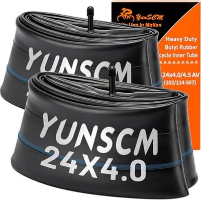 2-Pack Fiets Fat Binnenband 24 inch - AV32mm Ventiel voor 24x4.0/4.5 en Meer