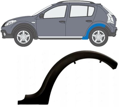 Zijlijst sierlijst achterspatbord voor Dacia Sandero 2008-2012 / Links