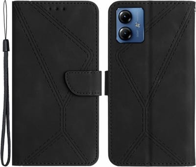 Coverup Hoesje - Geschikt voor Motorola Moto G54 Hoesje - Coverup Book Case - Zwart