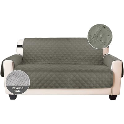 Waterdichte Antislip Bankhoes Wasbare Meubelhoes voor Thuis met Elastische Verstelbare Band voor Hond Huisdieren Kinderen 1 Seater gray