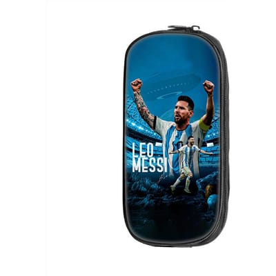 Patroon Pennenbakje Student Sport Schoolbenodigdheden Rits Potloodtasje Voetbalster M-Messi Grote Capaciteit Etui make-uptasje