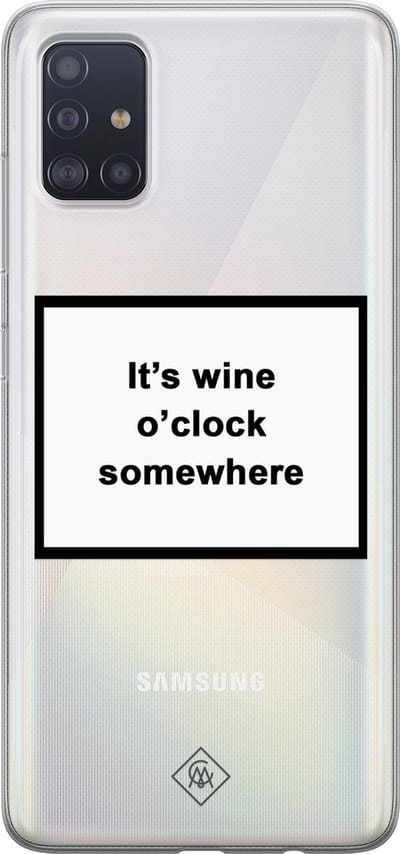 Casimoda® hoesje - Geschikt voor Samsung A51 - Wine Time - Backcover - Siliconen/TPU - Zwart