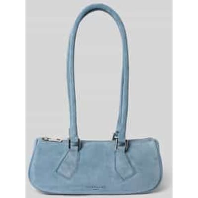 Handtas in velours met labeldetail model 'CECILE'