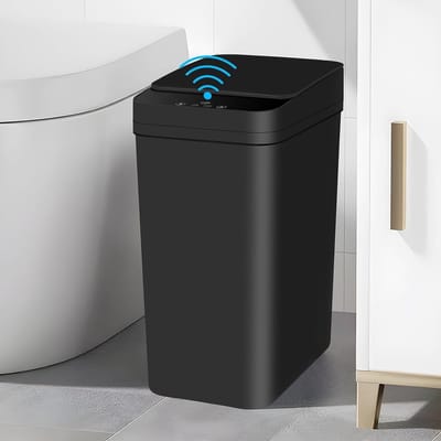 Elektrische Vuilnisemmer - Sensor Bak - Hygiënisch Afval - Contactloze Sensor - 10 Liter - Zwart