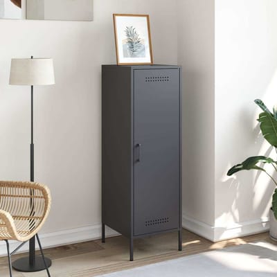 vidaXL - Hoge - kast - 36x39x113 - cm - staal - antracietkleurig