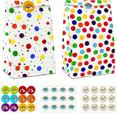 Kraft papieren tasjes set van 20 stuks, ideaal voor cadeaus, feestjes en winkelen