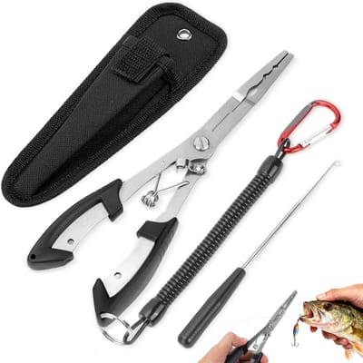 SnelShoppen - Multifunctionele Visserstang - RVS & ABS - Stevige en Duurzame Pliers - Voor Snijden, Openen, Crimpen - Ideaal voor Zoet- en Zoutwater V