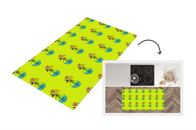 Keukenloper - Loper keuken - Bloemen - Vazen - Patronen - 120x60 cm - Keukenloper vinyl
