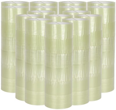 96 Rollen Extra Sterke Transparante Verpakkingstape Stil Afrollend 50mm x 66m