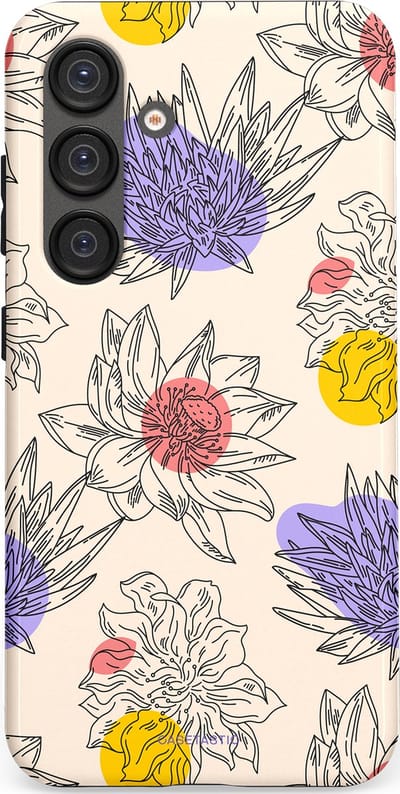 Casetastic Hoesje Geschikt voor Samsung S25 - Stijlvolle Beschermende Duo-layer Case - Bloemenschets