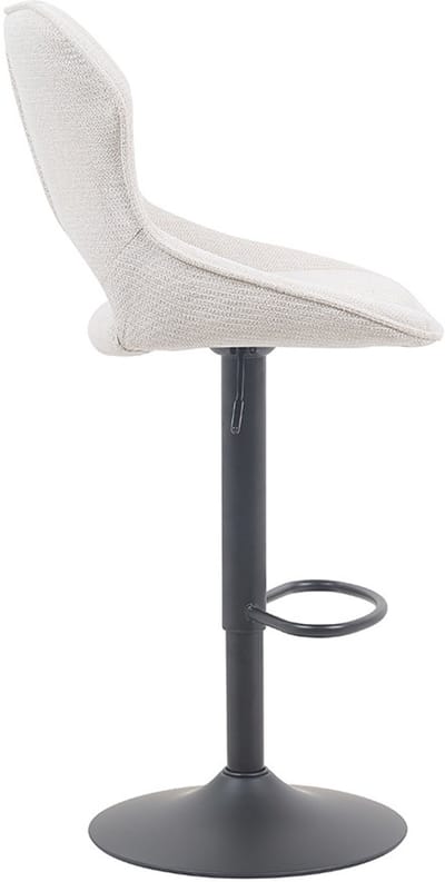 Barstoel/Barkruk 'Mori' in stof Ote Beige - H 100-121 cm x B 51 x D 53 cm - Set van 2 - Counterstoel